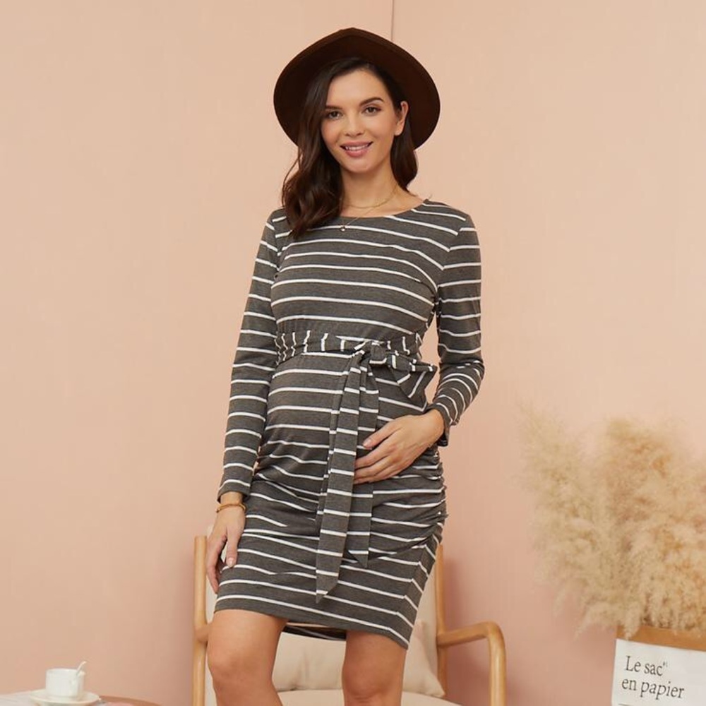 🌺Host Pick🌺Maternity Round collar Stripes Dress
